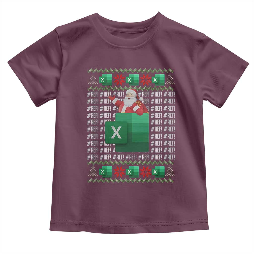 Funny Christmas Accountant Toddler T Shirt Excel REF Error Spreadsheet Santa Gift