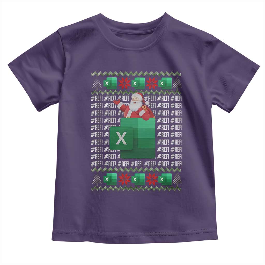 Funny Christmas Accountant Toddler T Shirt Excel REF Error Spreadsheet Santa Gift