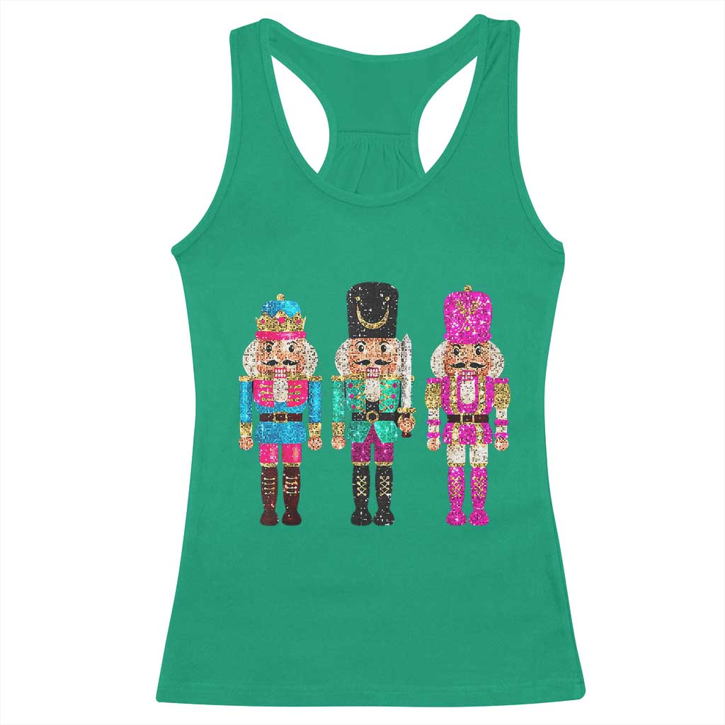 Christmas Nutcracker Racerback Tank Top Sequin Sparklle Festive Xmas Vintage