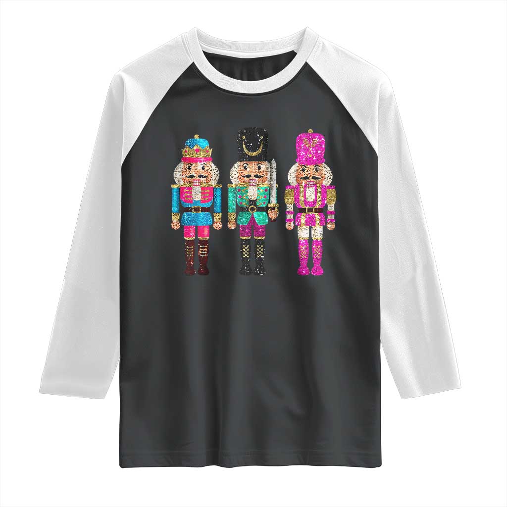 Christmas Nutcracker Raglan Shirt Sequin Sparklle Festive Xmas Vintage