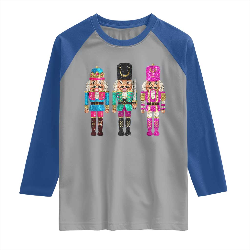 Christmas Nutcracker Raglan Shirt Sequin Sparklle Festive Xmas Vintage