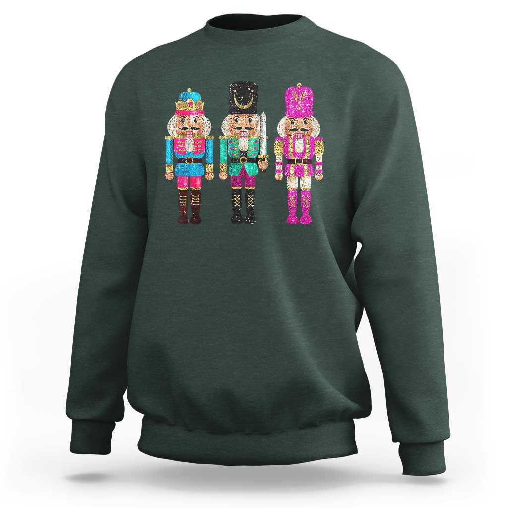 Christmas Nutcracker Sweatshirt Sequin Sparklle Festive Xmas Vintage - Wonder Print Shop
