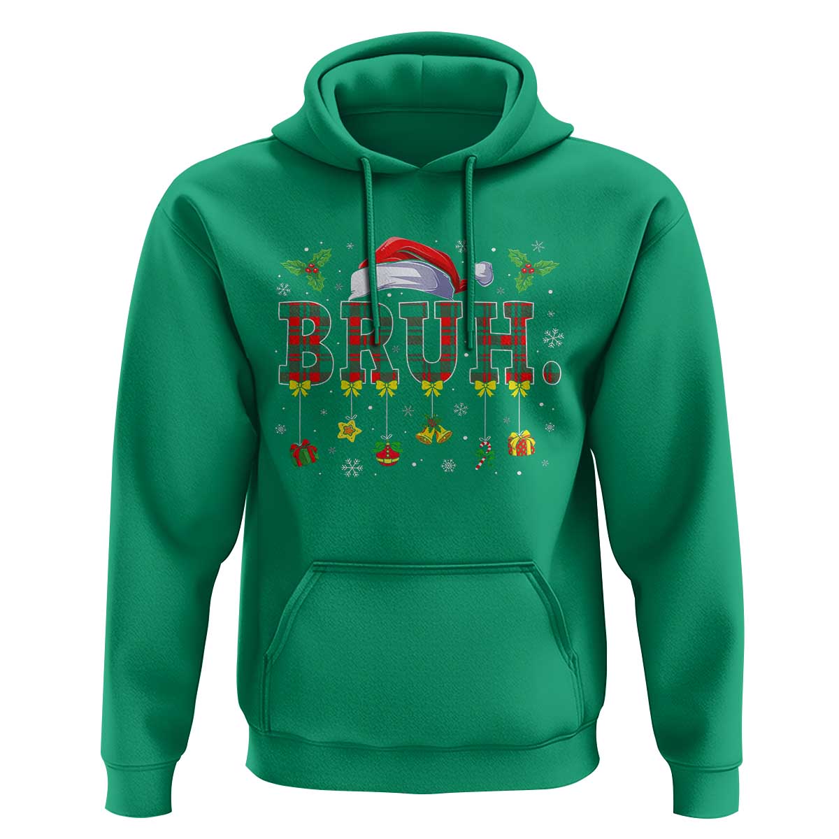 Christmas Bruh Hoodie Red Plaid Retro Xmas Pajamas Matching