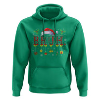Christmas Bruh Hoodie Red Plaid Retro Xmas Pajamas Matching