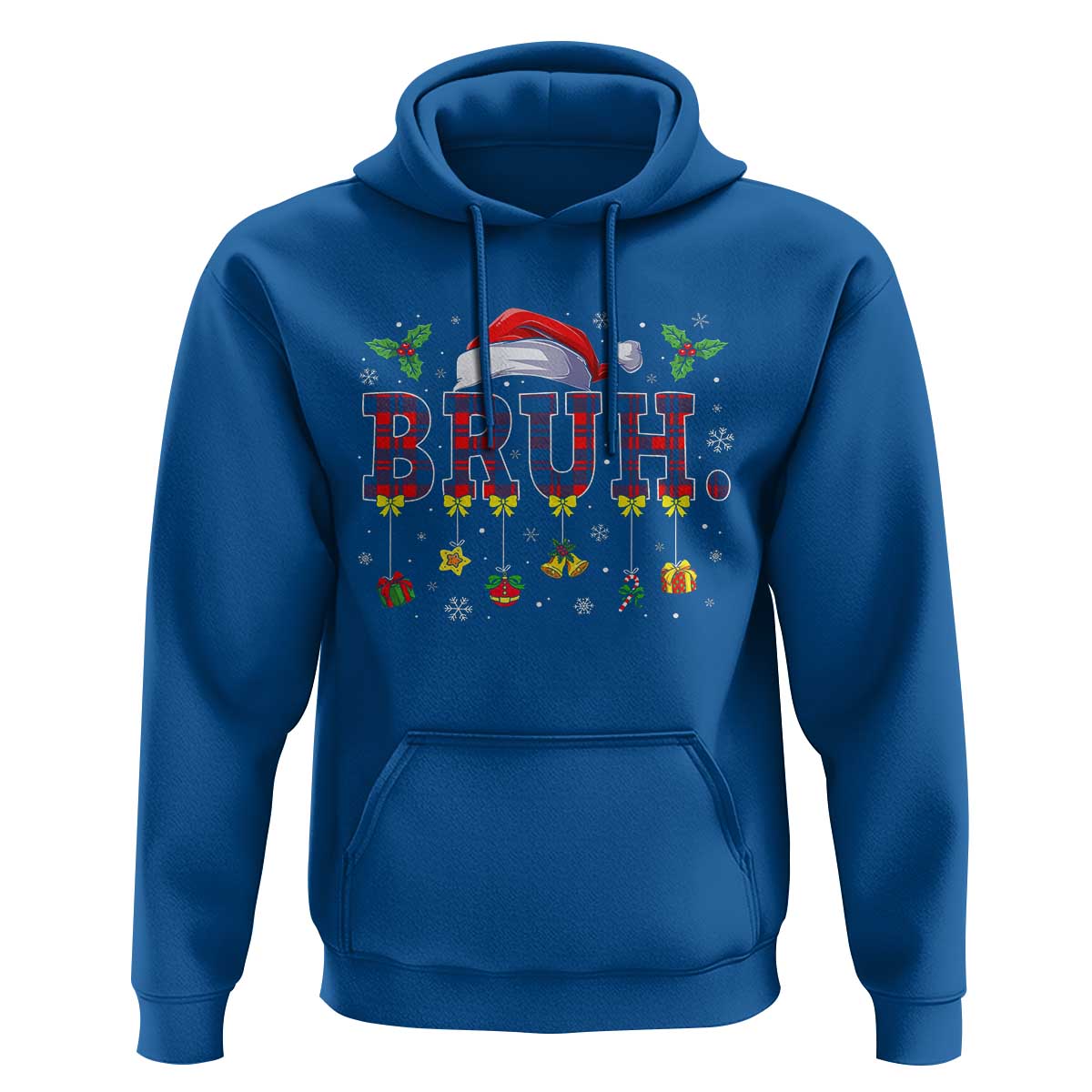 Christmas Bruh Hoodie Red Plaid Retro Xmas Pajamas Matching