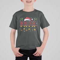 Christmas Bruh T Shirt For Kid Red Plaid Retro Xmas Pajamas Matching - Wonder Print Shop