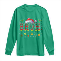 Christmas Bruh Long Sleeve Shirt Red Plaid Retro Xmas Pajamas Matching