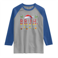 Christmas Bruh Raglan Shirt Red Plaid Retro Xmas Pajamas Matching