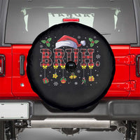 Christmas Bruh Spare Tire Cover Red Plaid Retro Xmas Pajamas Matching