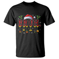 Christmas Bruh T Shirt Red Plaid Retro Xmas Pajamas Matching - Wonder Print Shop