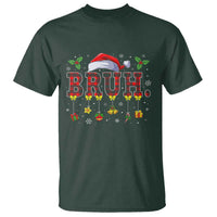 Christmas Bruh T Shirt Red Plaid Retro Xmas Pajamas Matching - Wonder Print Shop