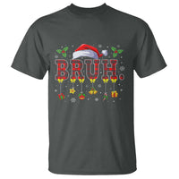 Christmas Bruh T Shirt Red Plaid Retro Xmas Pajamas Matching - Wonder Print Shop