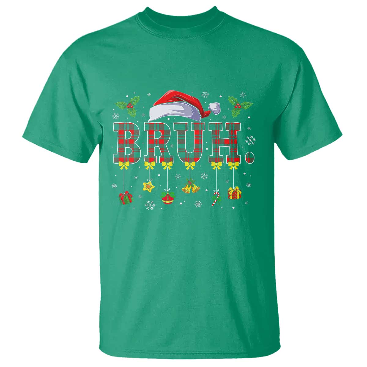 Christmas Bruh T Shirt Red Plaid Retro Xmas Pajamas Matching - Wonder Print Shop