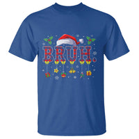 Christmas Bruh T Shirt Red Plaid Retro Xmas Pajamas Matching - Wonder Print Shop