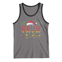 Christmas Bruh Tank Top Red Plaid Retro Xmas Pajamas Matching