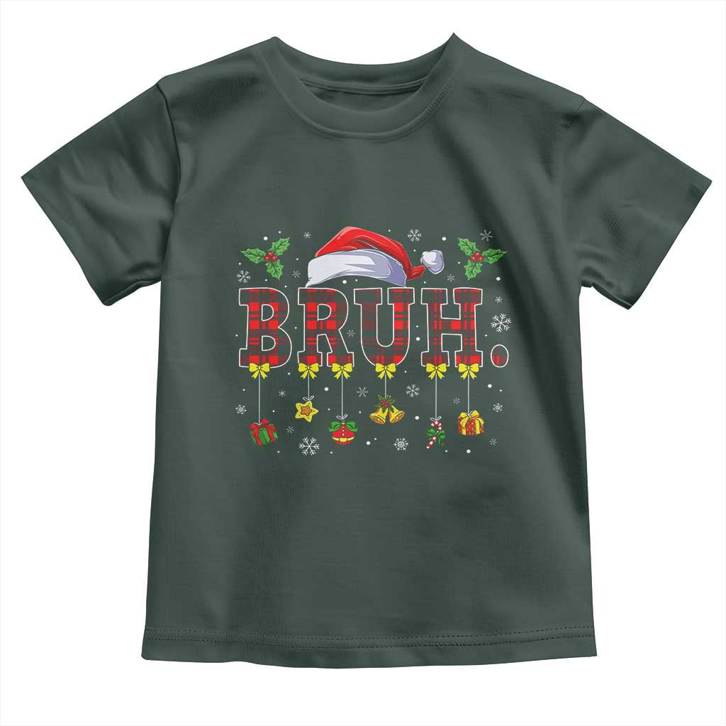Christmas Bruh Toddler T Shirt Red Plaid Retro Xmas Pajamas Matching