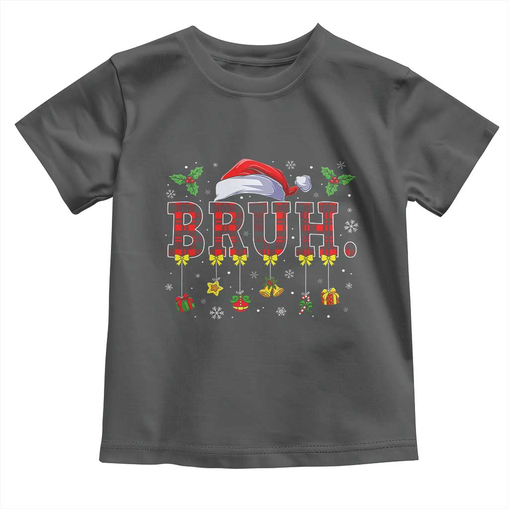Christmas Bruh Toddler T Shirt Red Plaid Retro Xmas Pajamas Matching
