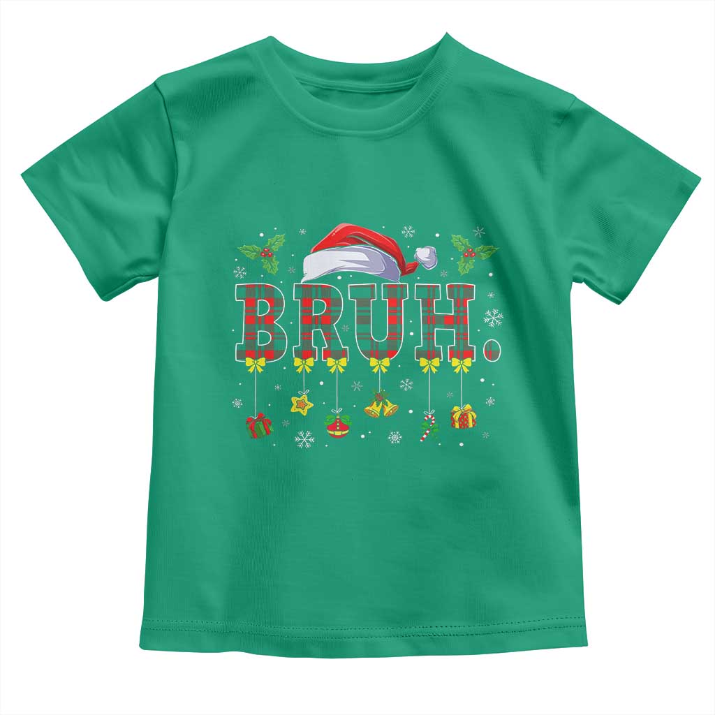 Christmas Bruh Toddler T Shirt Red Plaid Retro Xmas Pajamas Matching