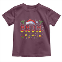 Christmas Bruh Toddler T Shirt Red Plaid Retro Xmas Pajamas Matching