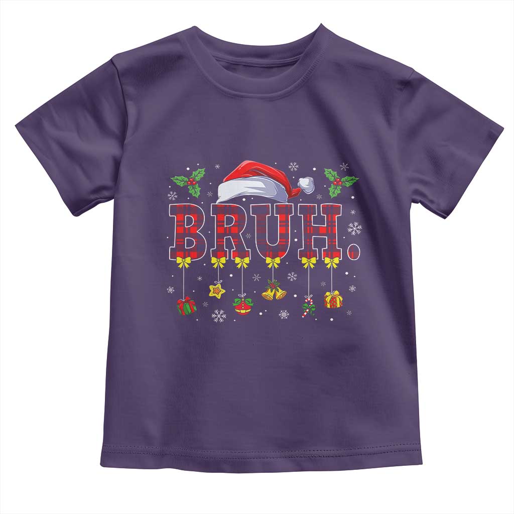 Christmas Bruh Toddler T Shirt Red Plaid Retro Xmas Pajamas Matching