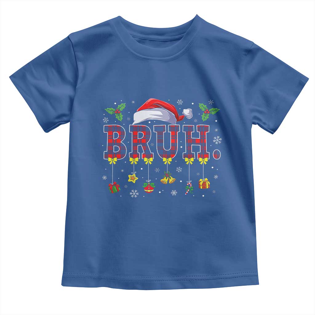 Christmas Bruh Toddler T Shirt Red Plaid Retro Xmas Pajamas Matching