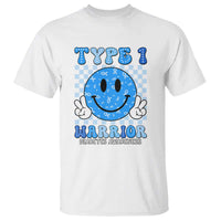 Diabetes Awareness T Shirt Blue Ribbon T1D Warrior Support Squad Retro Groovy - Wonder Print Shop