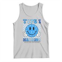 Diabetes Awareness Tank Top Blue Ribbon T1D Warrior Support Squad Retro Groovy