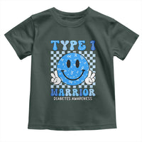 Diabetes Awareness Toddler T Shirt Blue Ribbon T1D Warrior Support Squad Retro Groovy