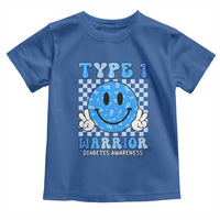 Diabetes Awareness Toddler T Shirt Blue Ribbon T1D Warrior Support Squad Retro Groovy