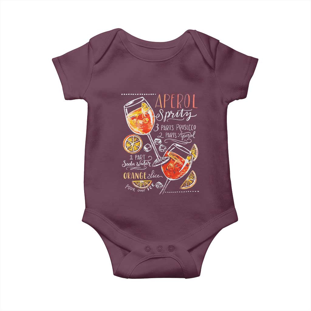 Aperol Spritz Baby Onesie Cocktail Recipe Drinking Lover Gift