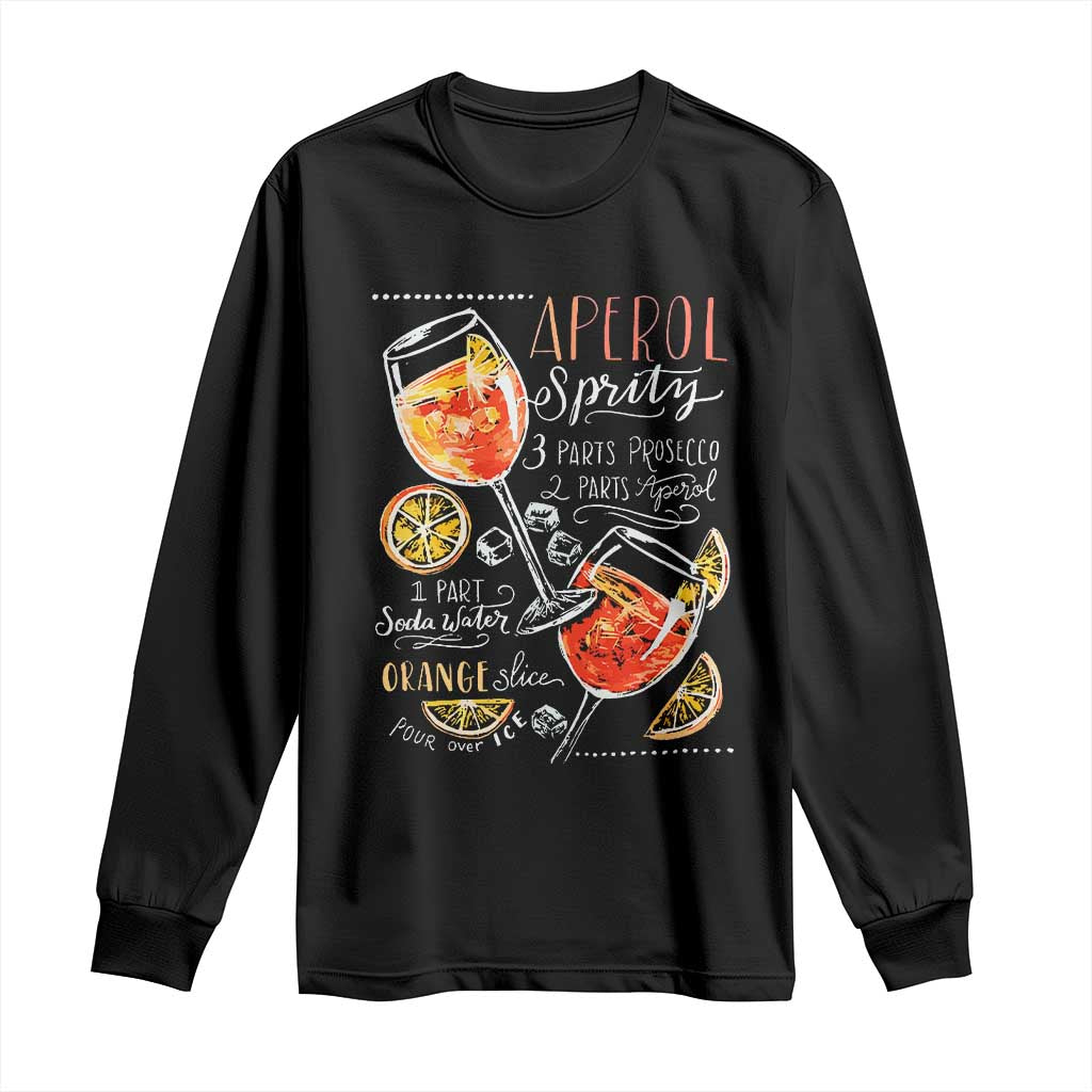 Aperol Spritz Long Sleeve Shirt Cocktail Recipe Drinking Lover Gift