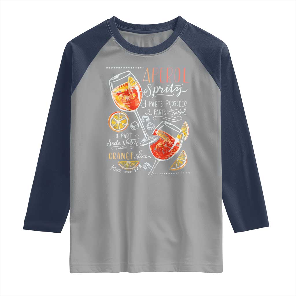 Aperol Spritz Raglan Shirt Cocktail Recipe Drinking Lover Gift