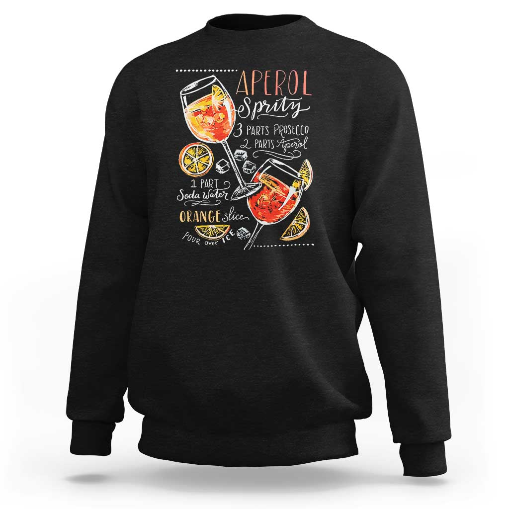 Aperol Spritz Sweatshirt Cocktail Recipe Drinking Lover Gift - Wonder Print Shop