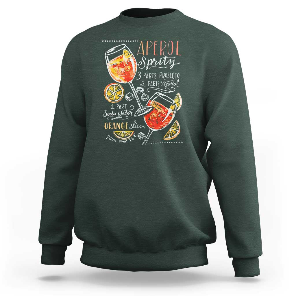 Aperol Spritz Sweatshirt Cocktail Recipe Drinking Lover Gift - Wonder Print Shop