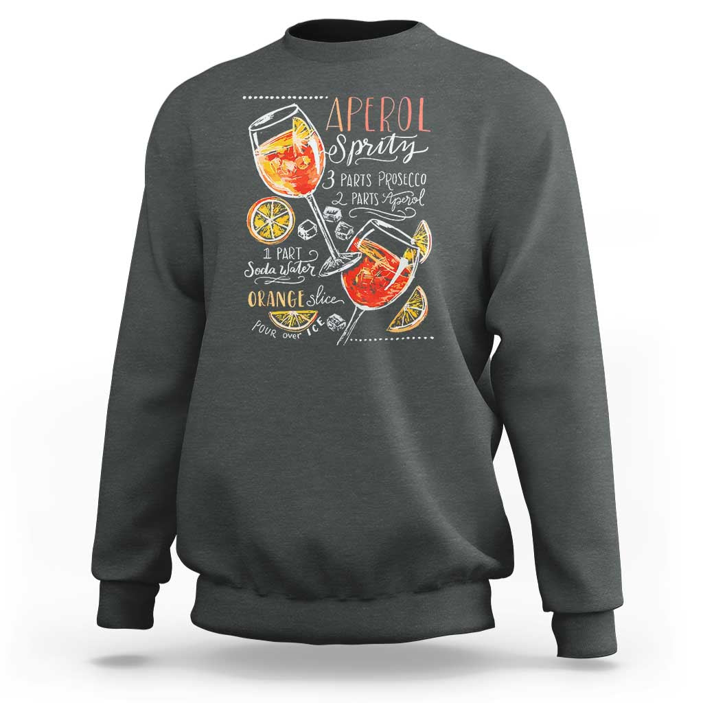 Aperol Spritz Sweatshirt Cocktail Recipe Drinking Lover Gift - Wonder Print Shop
