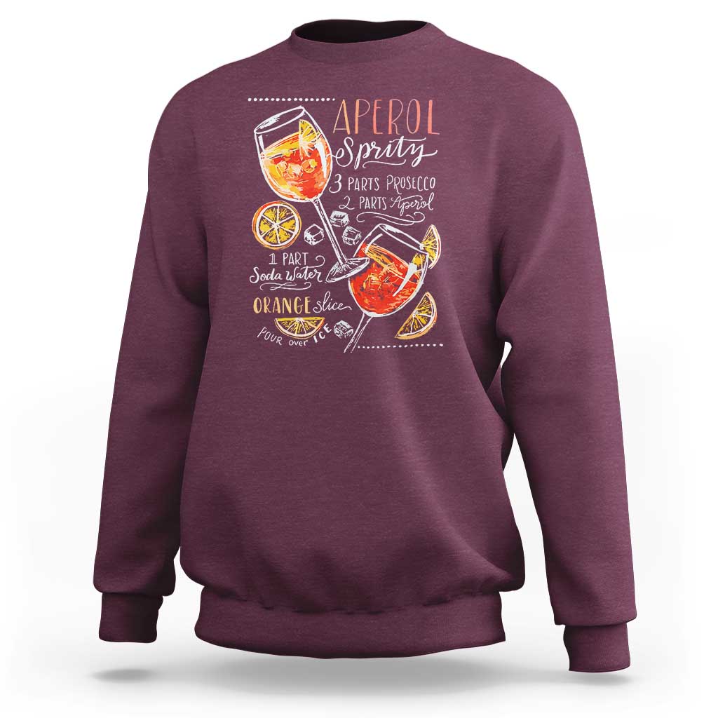 Aperol Spritz Sweatshirt Cocktail Recipe Drinking Lover Gift - Wonder Print Shop