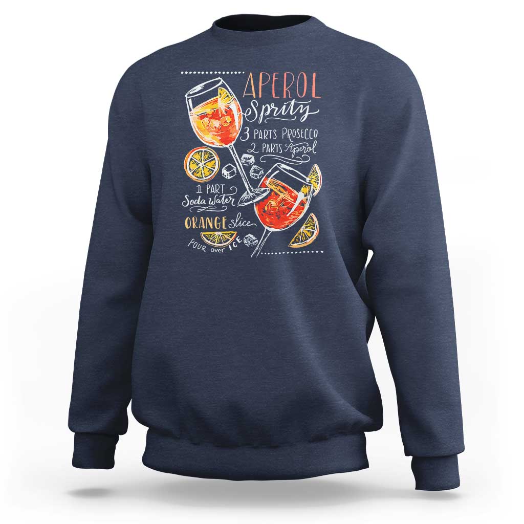 Aperol Spritz Sweatshirt Cocktail Recipe Drinking Lover Gift - Wonder Print Shop