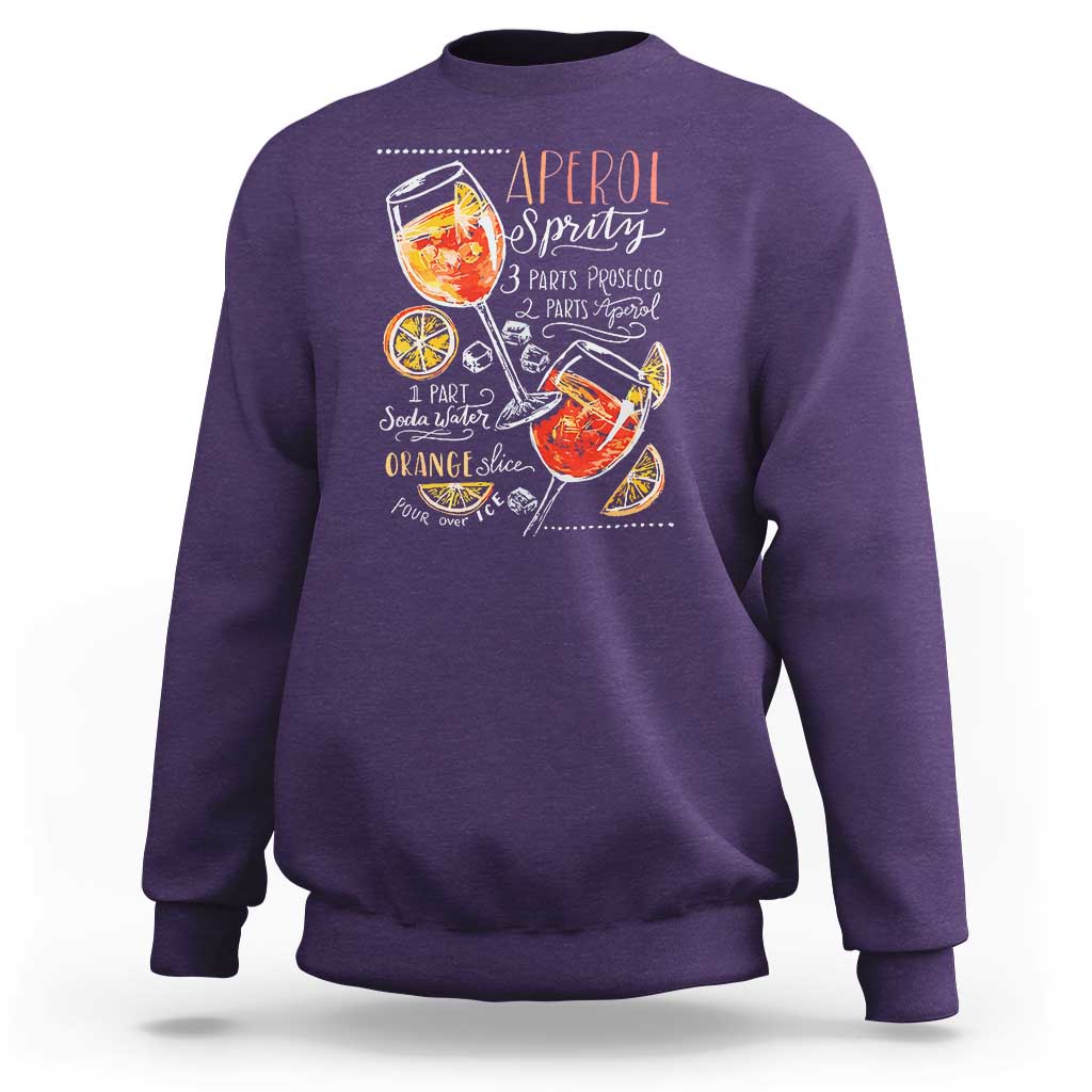 Aperol Spritz Sweatshirt Cocktail Recipe Drinking Lover Gift - Wonder Print Shop