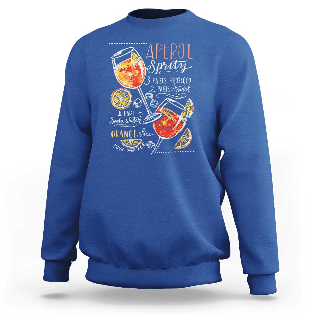 Aperol Spritz Sweatshirt Cocktail Recipe Drinking Lover Gift - Wonder Print Shop
