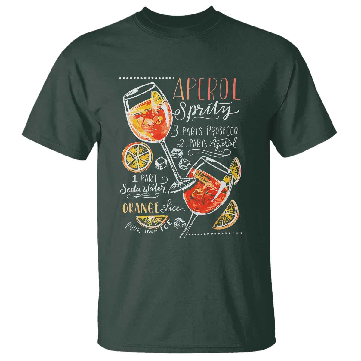 Aperol Spritz T Shirt Cocktail Recipe Drinking Lover Gift - Wonder Print Shop