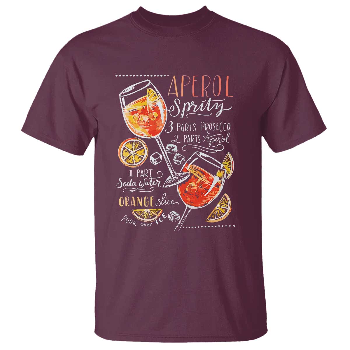 Aperol Spritz T Shirt Cocktail Recipe Drinking Lover Gift - Wonder Print Shop