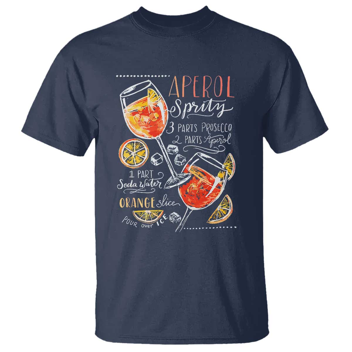 Aperol Spritz T Shirt Cocktail Recipe Drinking Lover Gift - Wonder Print Shop
