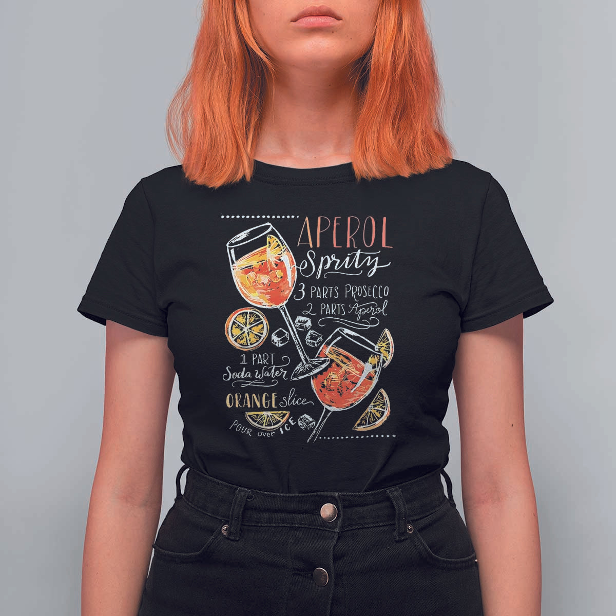Aperol Spritz T Shirt For Women Cocktail Recipe Drinking Lover Gift - Wonder Print Shop
