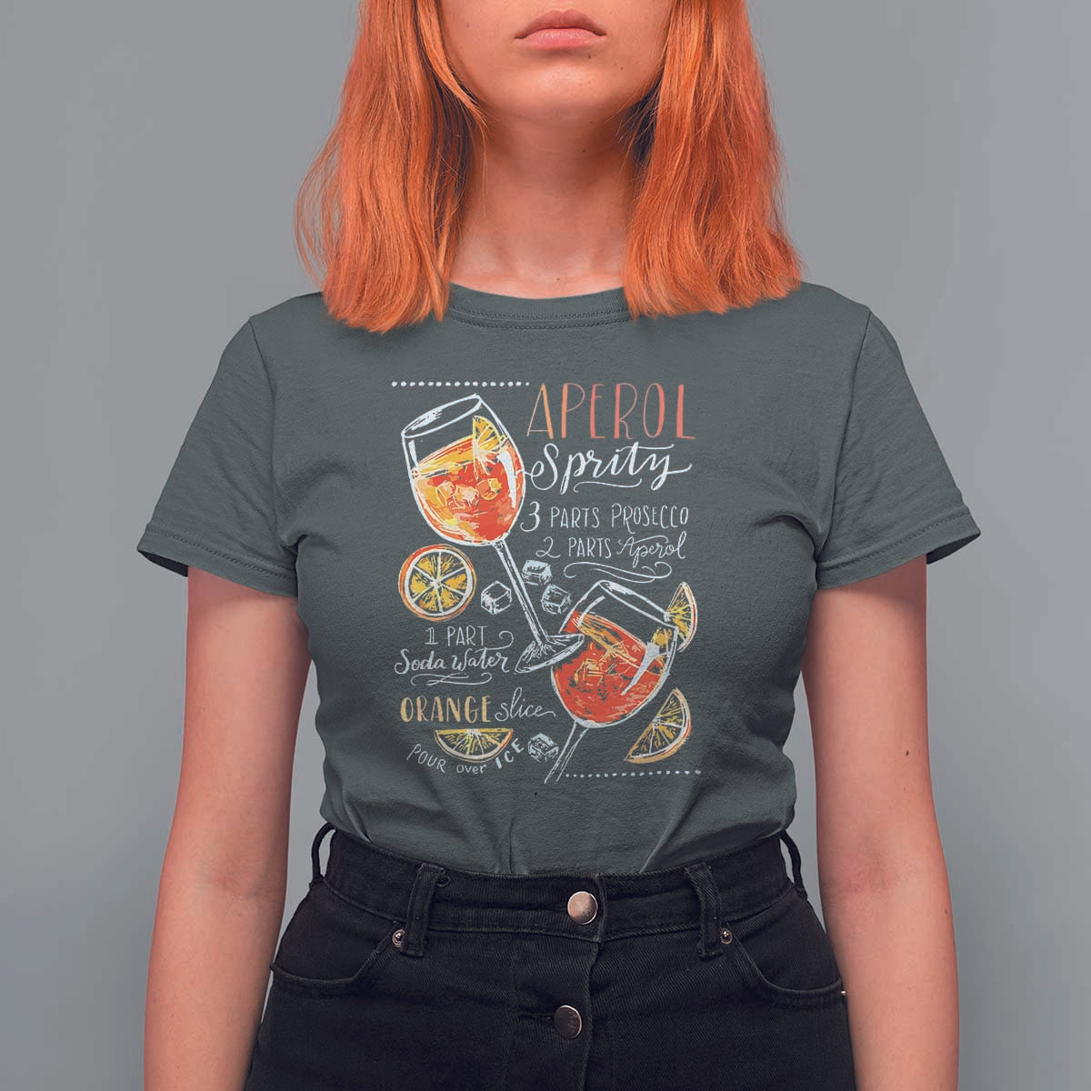 Aperol Spritz T Shirt For Women Cocktail Recipe Drinking Lover Gift - Wonder Print Shop