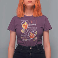 Aperol Spritz T Shirt For Women Cocktail Recipe Drinking Lover Gift - Wonder Print Shop