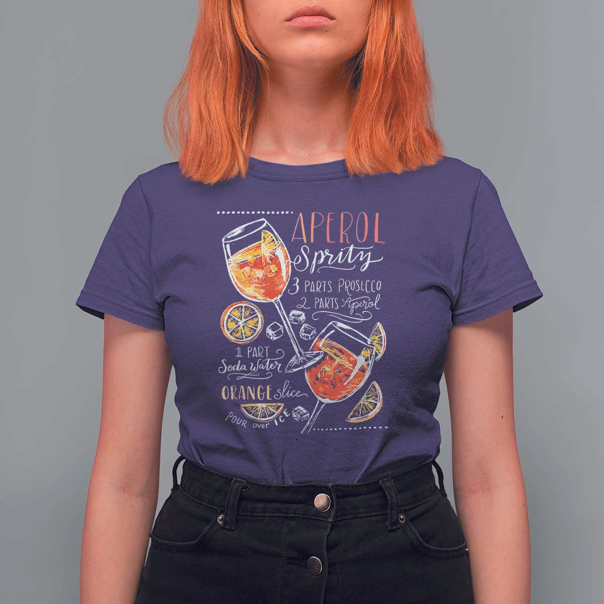 Aperol Spritz T Shirt For Women Cocktail Recipe Drinking Lover Gift - Wonder Print Shop