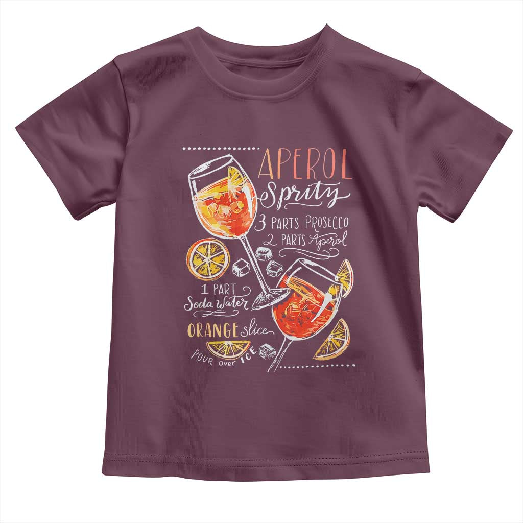 Aperol Spritz Toddler T Shirt Cocktail Recipe Drinking Lover Gift
