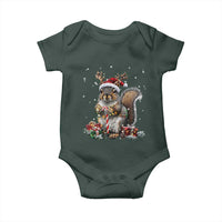 Christmas Squirrel Baby Onesie Xmas Tree Lights Reindeer Santa Hat Pajamas