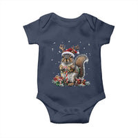 Christmas Squirrel Baby Onesie Xmas Tree Lights Reindeer Santa Hat Pajamas