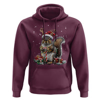 Christmas Squirrel Hoodie Xmas Tree Lights Reindeer Santa Hat Pajamas